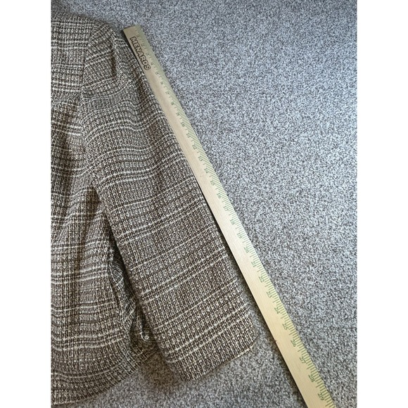 Women Alfred Dunner Blazer Size 18 Gold Beige Tweed - Picture 6 of 7